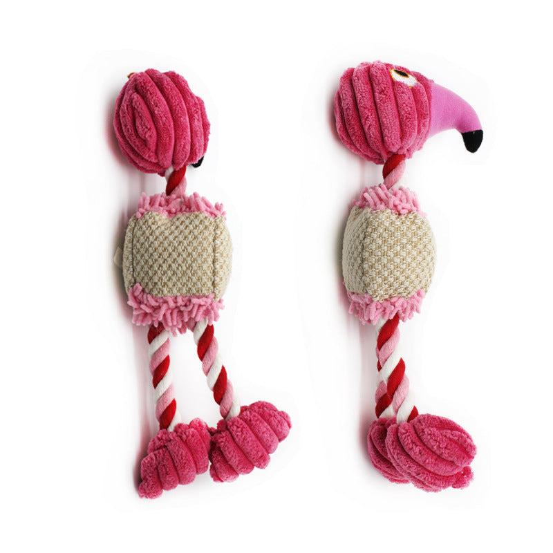 Three-Color Cotton Rope Pet Sounding Toy Bird