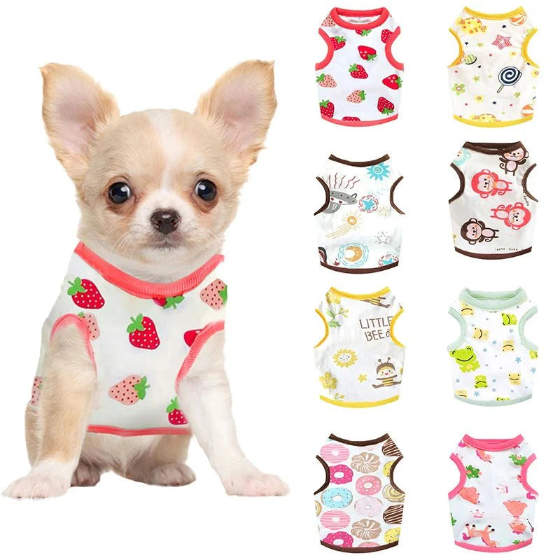 Breathable Summer Cartoon Dog Vest