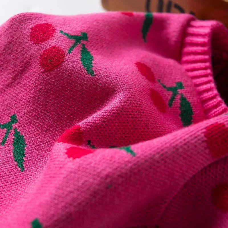 Cherry High Collar Dog Sweater