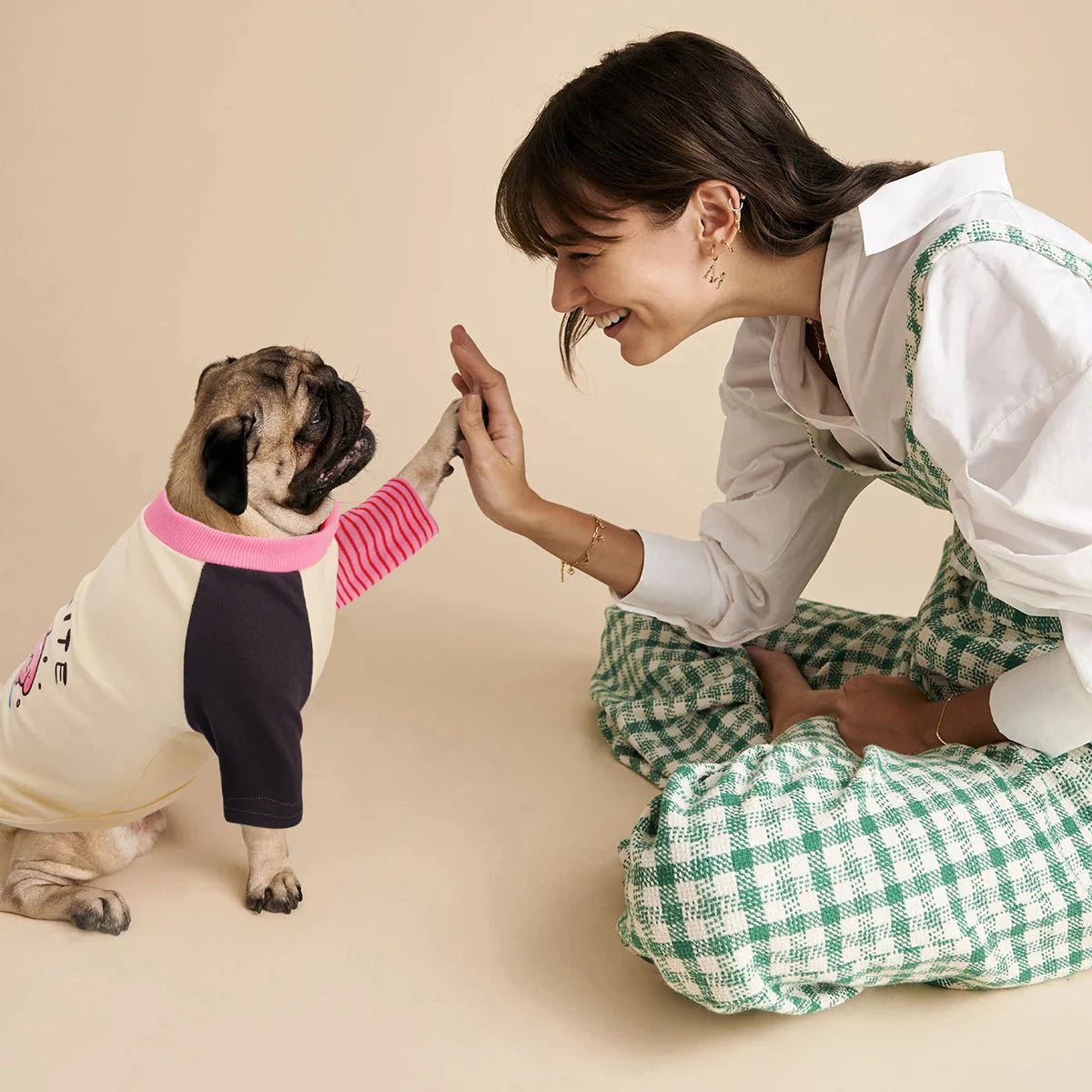 Colorful Puppy Prints Shirt with Sleeves