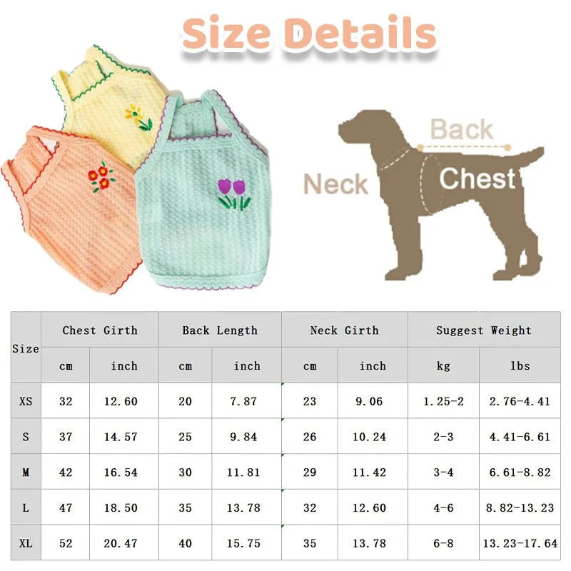 Flower Pattern Soft Dog Vest