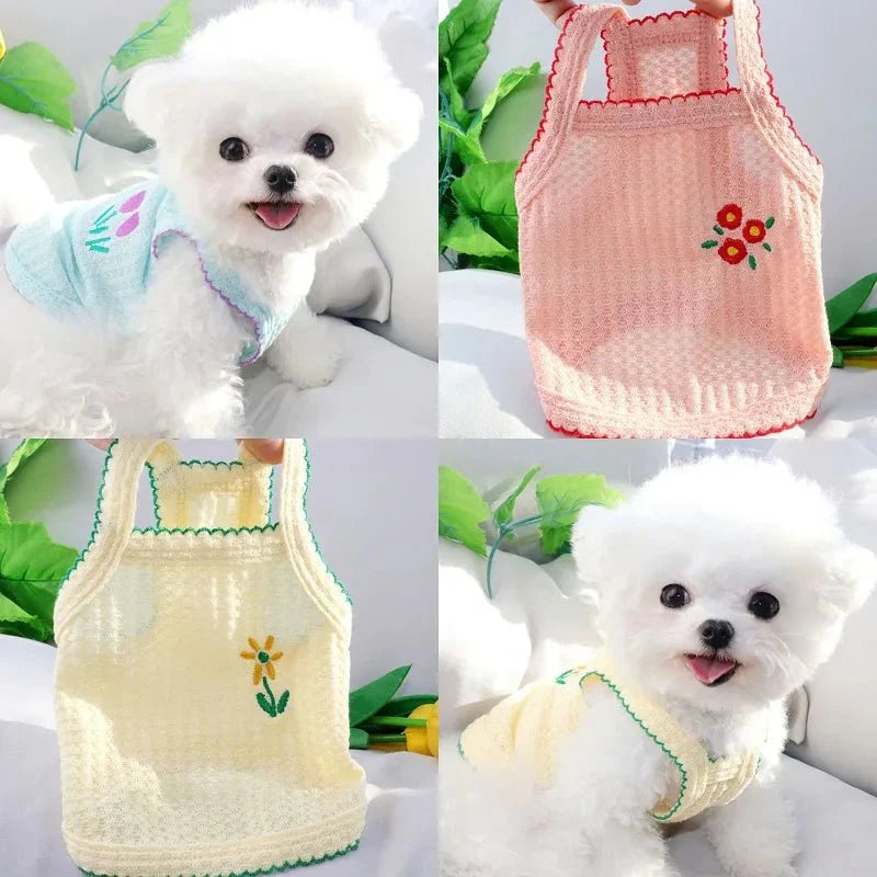 Flower Pattern Soft Dog Vest