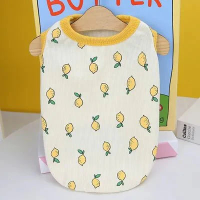 Lemon Pattern Summer Dog Vest
