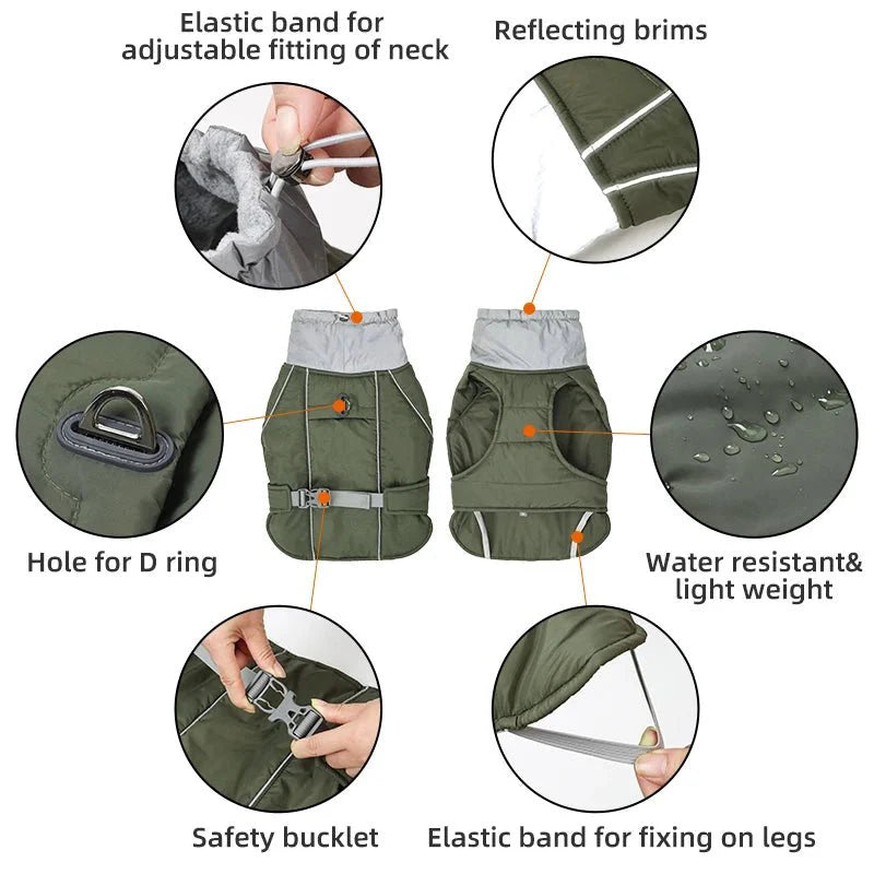 Luxury Reflective Winter Dog Jacket