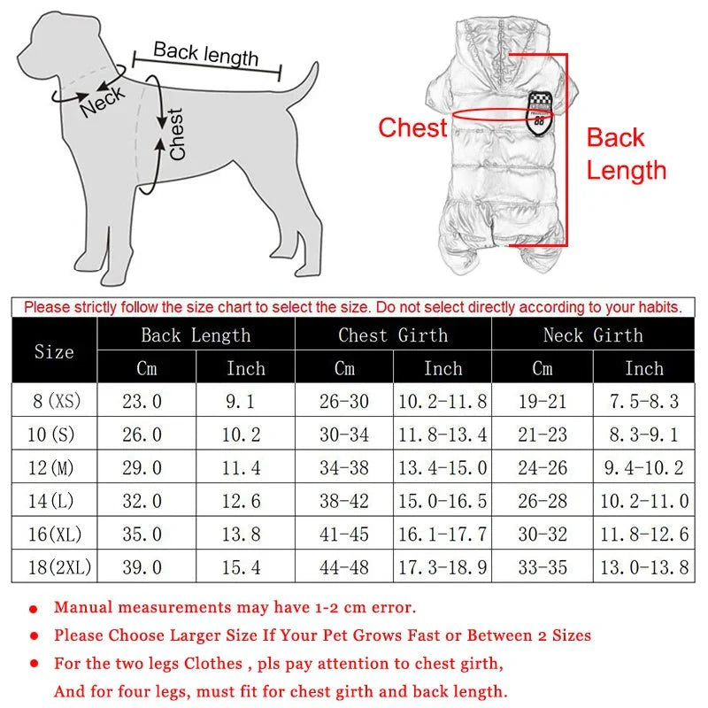 Winter Dog Jacket for Small Breeds