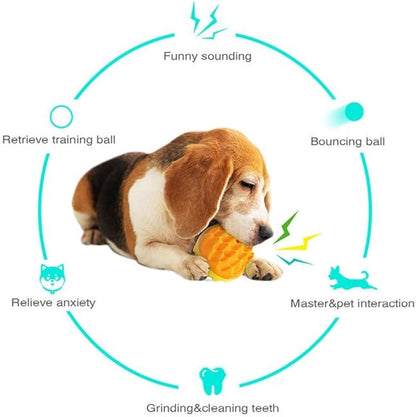 Squeaky Dog Ball Toy For Aggressive Chewers Dental Dog Toy For Healthy Teeth Gums  Spiky Ball Durable Floatable Rubber Pet Toys Mental Enrichment - All Breed Sizes