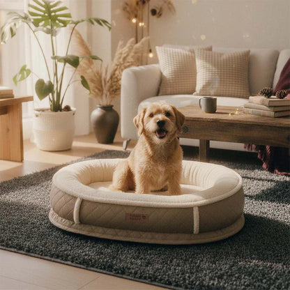 Deluxe Faux Leather & Plush Removable Orthopedic Donut Dog Bed - WarmNest