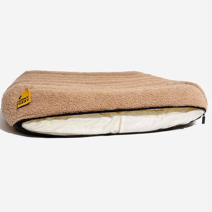 Large Washable Creamy Cozy Flat Dog Beds - Cheesecake