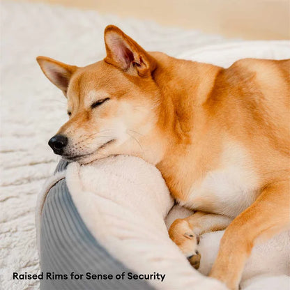 Ultra Plush Corduroy Anti-Anxiety Donut Dog Bed