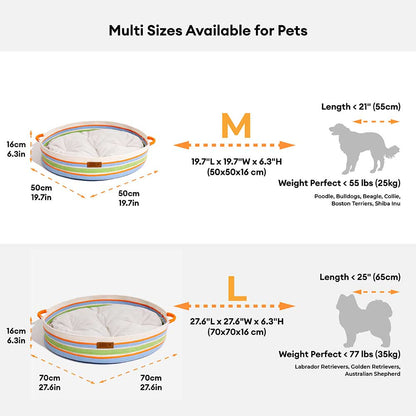 Handcrafted Stripe Calming Pet Bed - Timeless Nest