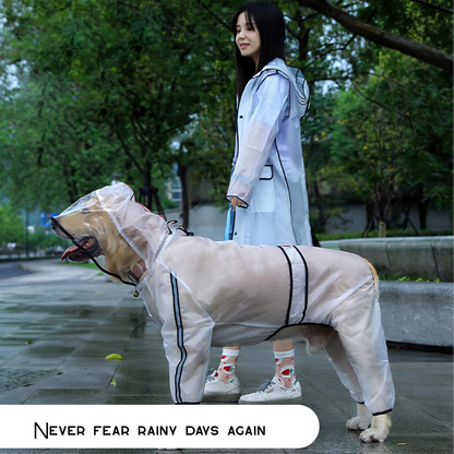 Large dogs go out waterproof raincoat