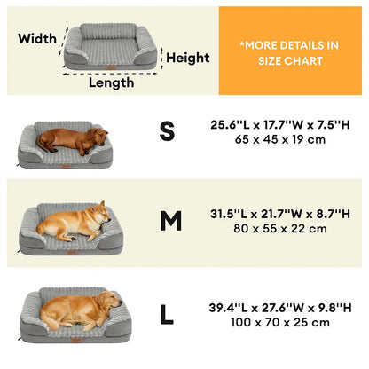 Fluffy Plush Orthopedic Washable Bolster Dog Bed - ComfyPaws
