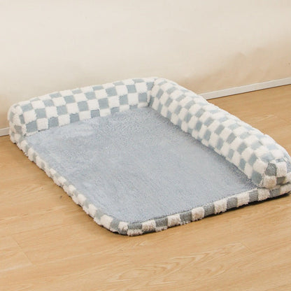 Chequerboard Soft Neck Guard Large Dog Pillow Bed
