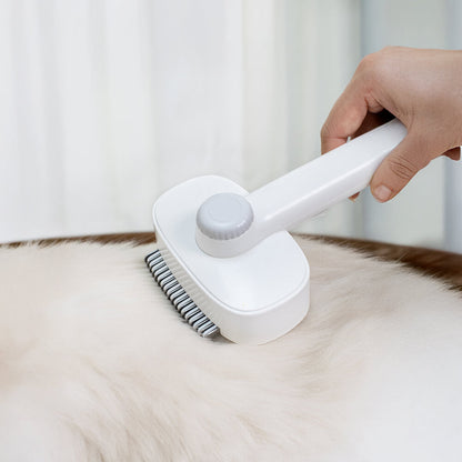 2 In 1 Self-Cleaning Dual-Head Shedding and Dematting Tool Pet Grooming Brush