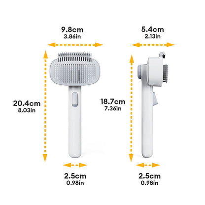 2 In 1 Self-Cleaning Dual-Head Shedding and Dematting Tool Pet Grooming Brush