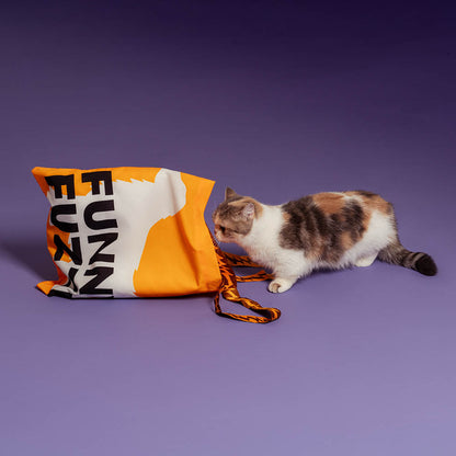 FUNNYFUZZY Recycled Foldable Canvas Tote Bag-Wagging Tails