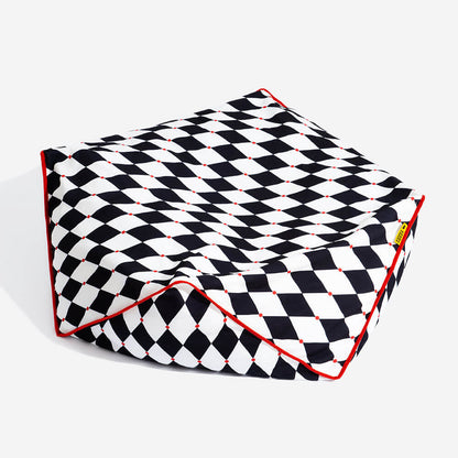 FunnyFuzzy Polygonal Calming Bean Bag Dog Bed