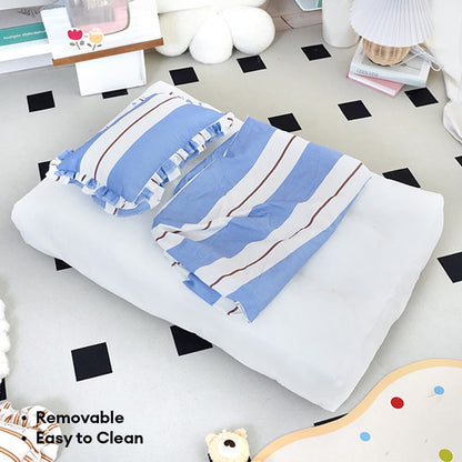 Striped Cotton Thick Padded & Soft Dog Pillow Bed