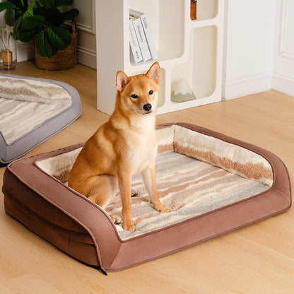 Modern Style Faux Lambswool Cozy Orthopedic Dog Sofa Bed