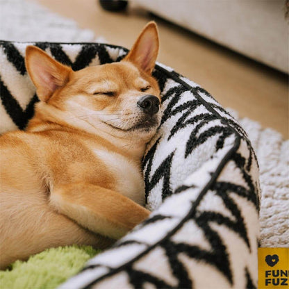 Plush Retreat Chevron Dog Bed-The Warm Hugger
