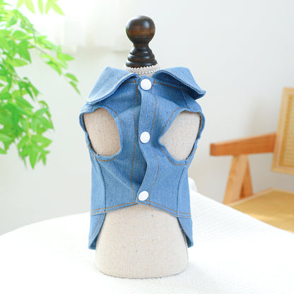 Pet Ring Dog Clothes Small And Medium-sized Dogs Banana Denim Clothing