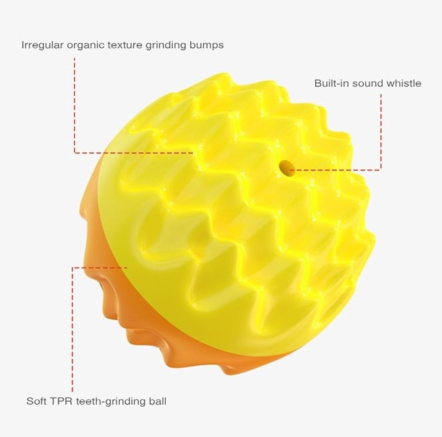 Squeaky Dog Ball Toy For Aggressive Chewers Dental Dog Toy For Healthy Teeth Gums  Spiky Ball Durable Floatable Rubber Pet Toys Mental Enrichment - All Breed Sizes