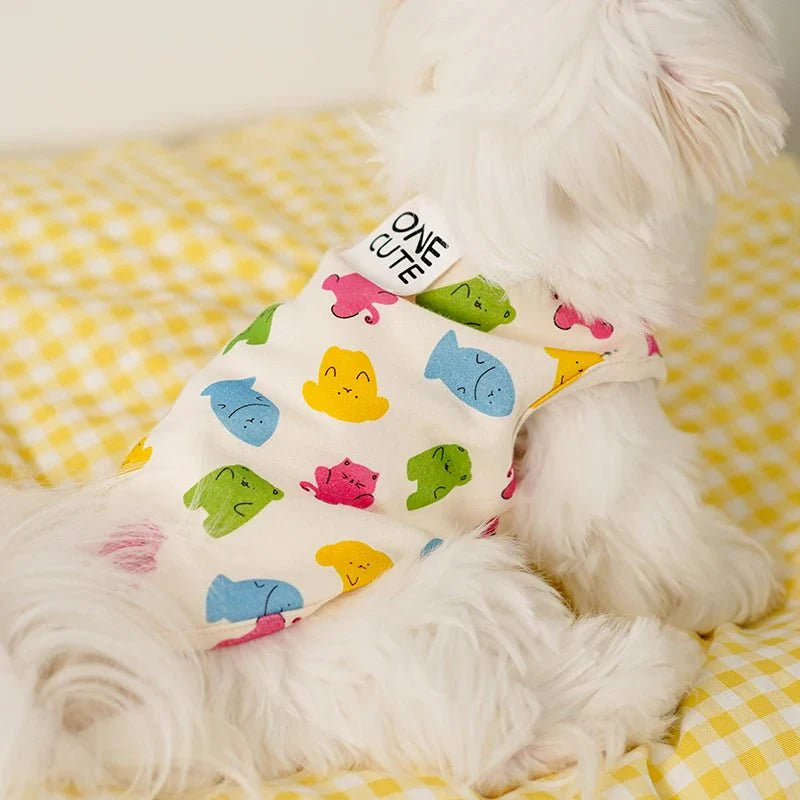 Cartoon Dog Graphic Vest