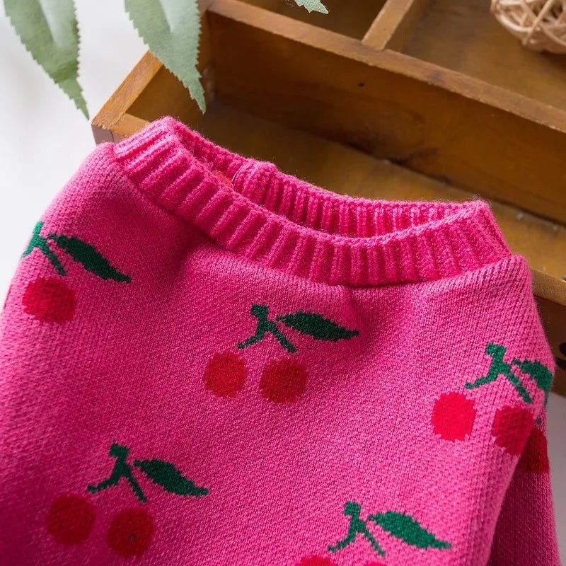 Cherry High Collar Dog Sweater