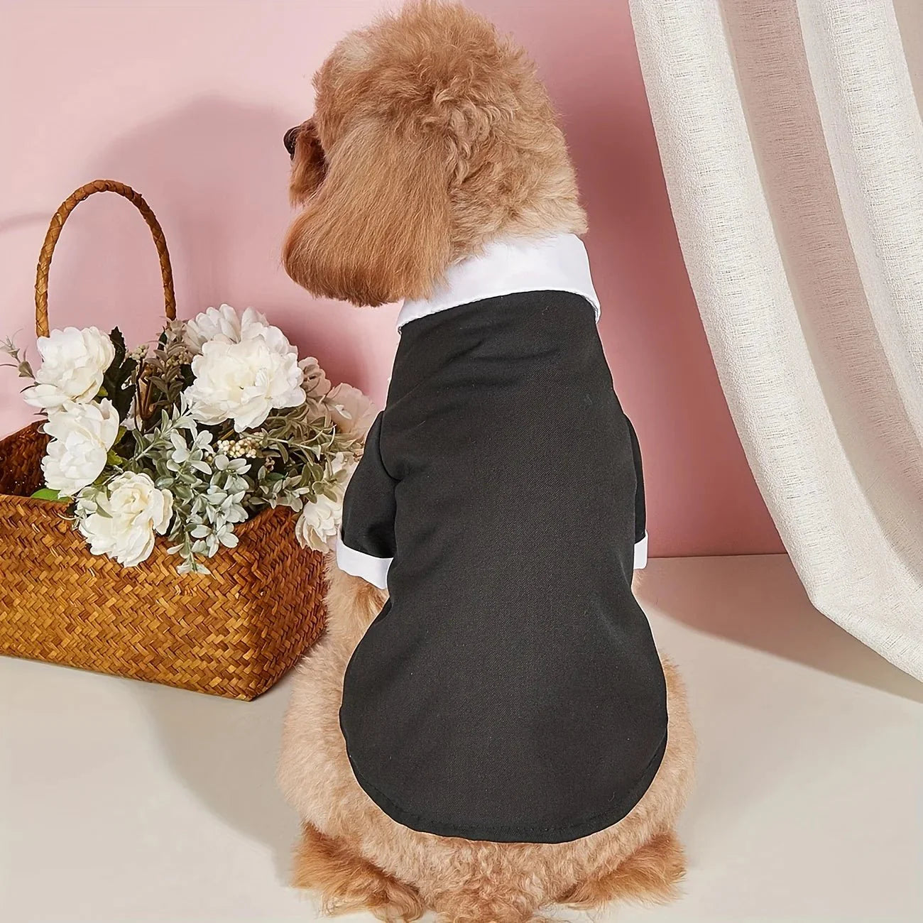 Dog Suit Shirt With Bow Tie