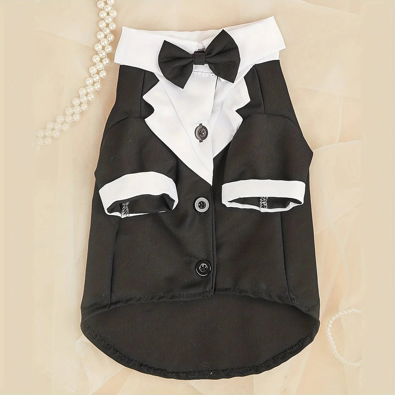 Dog Suit Shirt With Bow Tie