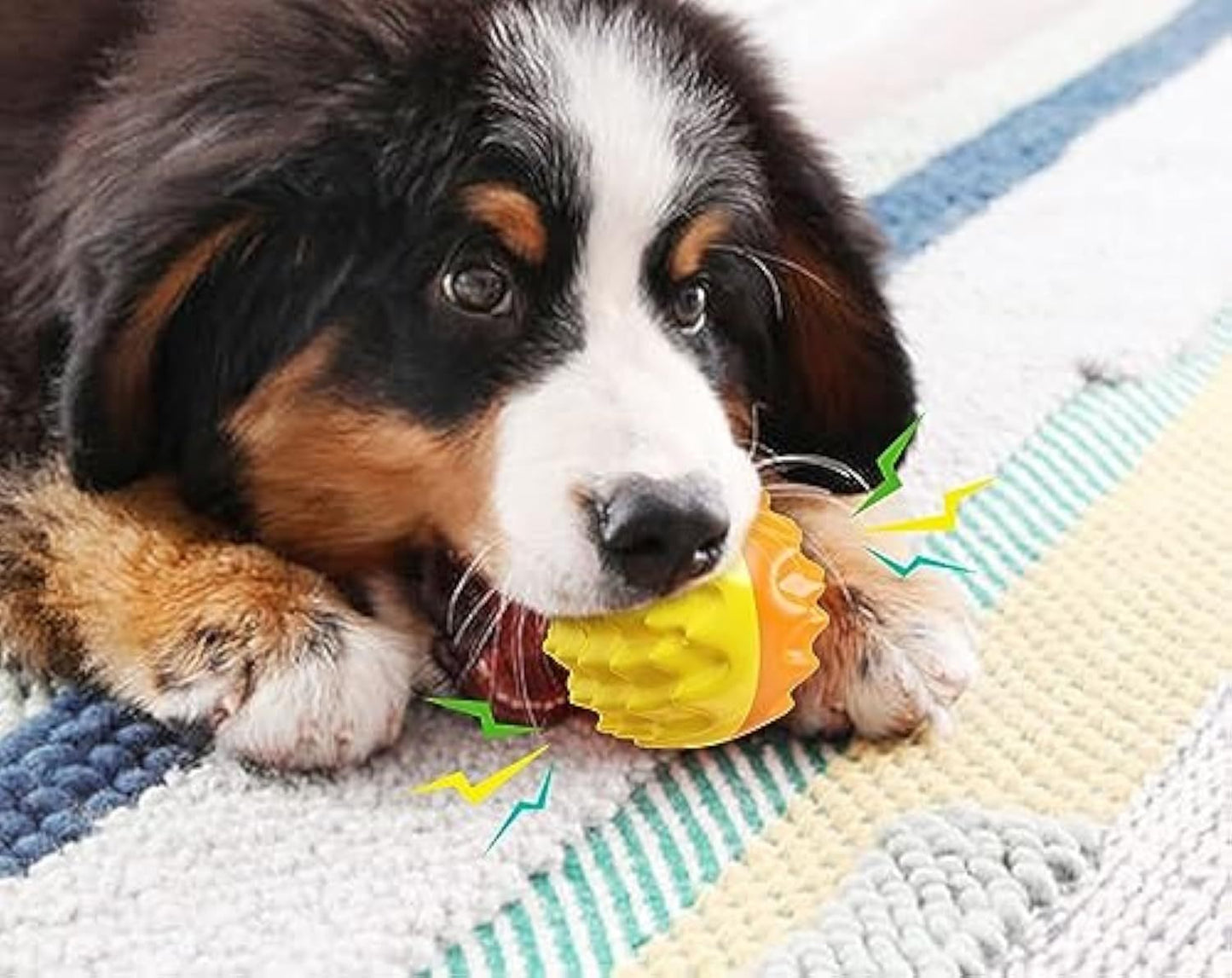 Squeaky Dog Ball Toy For Aggressive Chewers Dental Dog Toy For Healthy Teeth Gums  Spiky Ball Durable Floatable Rubber Pet Toys Mental Enrichment - All Breed Sizes