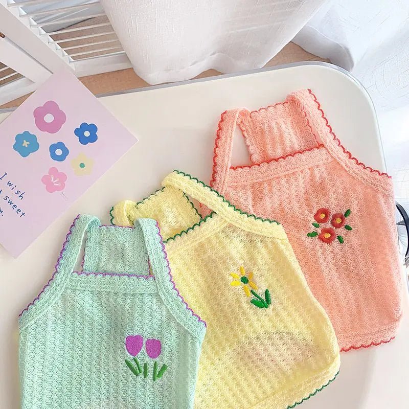 Flower Pattern Soft Dog Vest