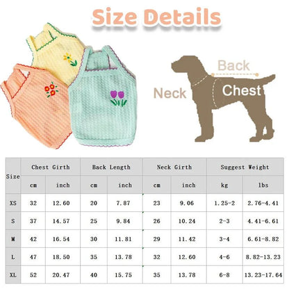 Flower Pattern Soft Dog Vest