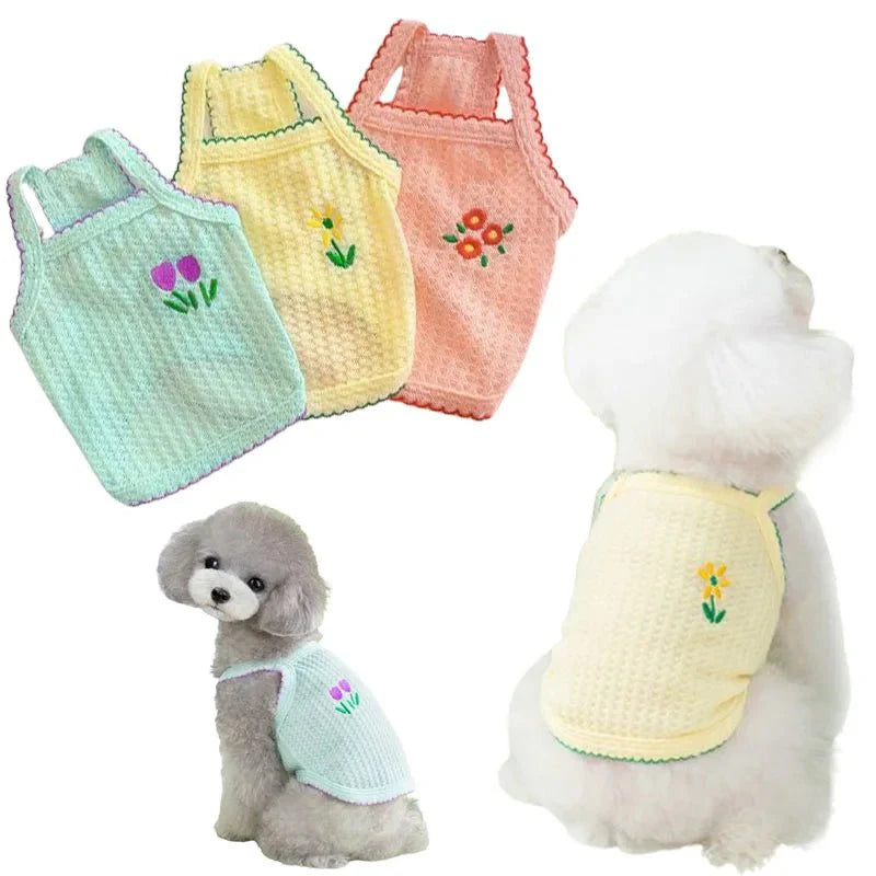 Flower Pattern Soft Dog Vest