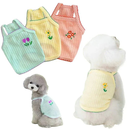 Flower Pattern Soft Dog Vest