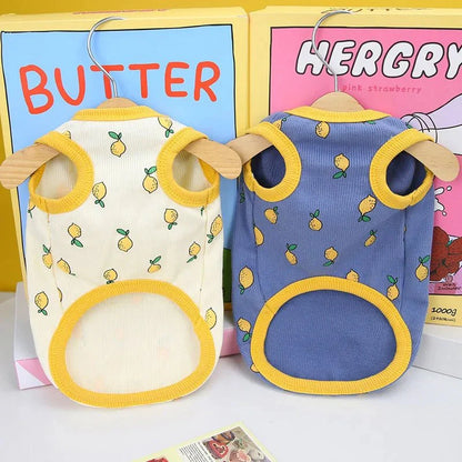 Lemon Pattern Summer Dog Vest