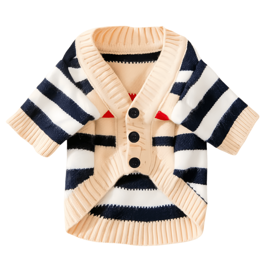 Luxury Striped Pet Cardigan Sweater