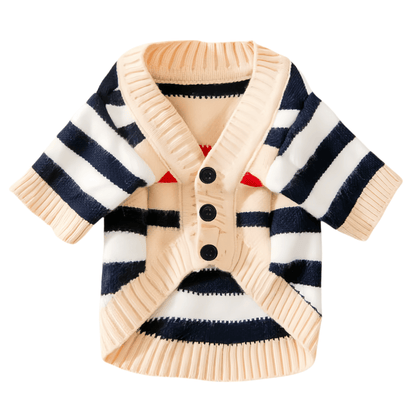 Luxury Striped Pet Cardigan Sweater
