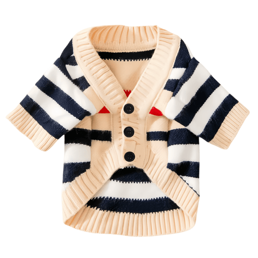 Luxury Striped Pet Cardigan Sweater