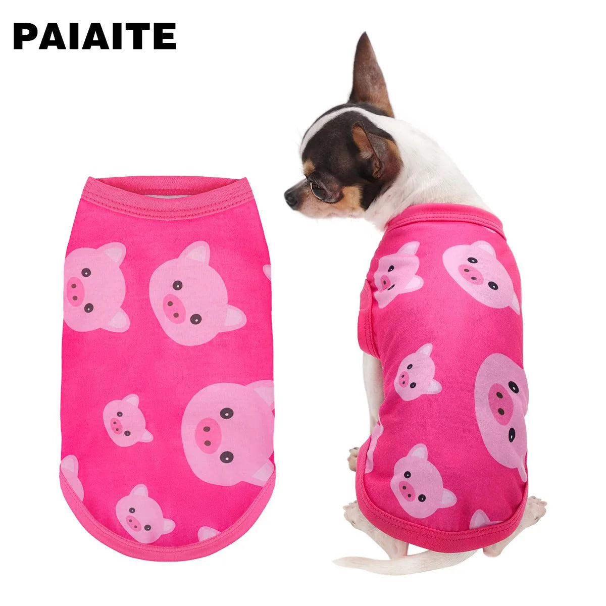 Pig Head Print Dog Vest