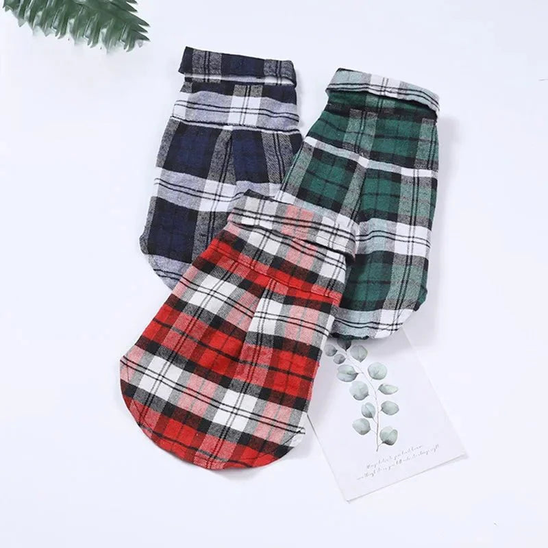Plaid Dog Shirt - Summer Style for Small Pets