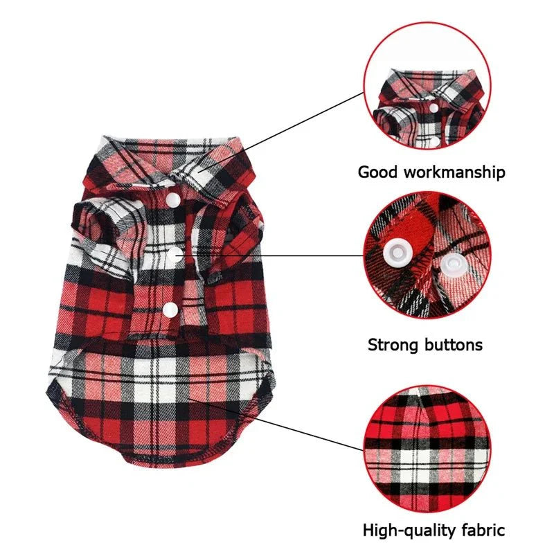Plaid Dog Shirt - Summer Style for Small Pets