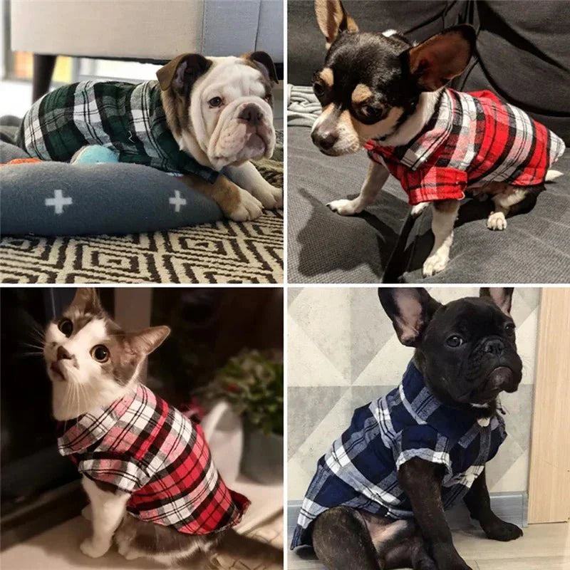 Plaid Dog Shirt - Summer Style for Small Pets