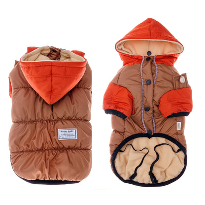 Thicken Warm Polar Fleece Lining Dog Hooded Coat