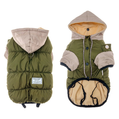Thicken Warm Polar Fleece Lining Dog Hooded Coat