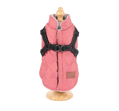 Warm Padded Dog Jacket with Harness