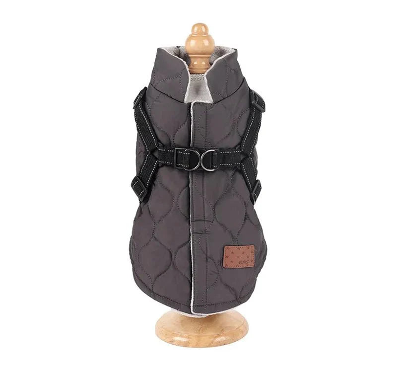 Warm Padded Dog Jacket with Harness