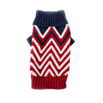 Wave Pattern Turtleneck Sweater