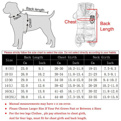Winter Dog Jacket for Small Breeds