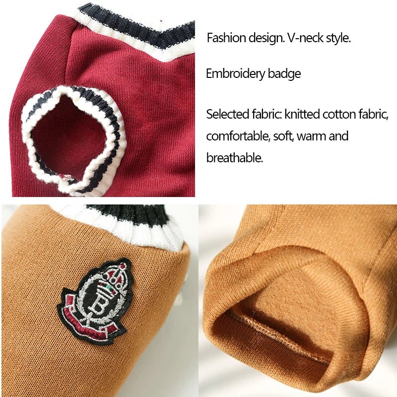 College Style V-Neck Sweater